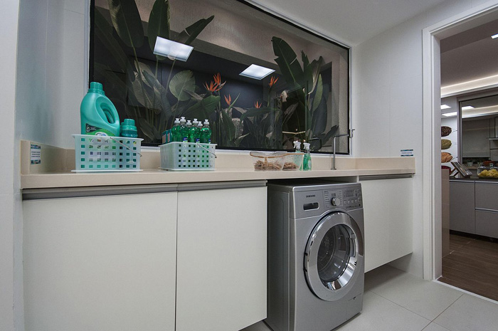 decoração de lavanderia clean